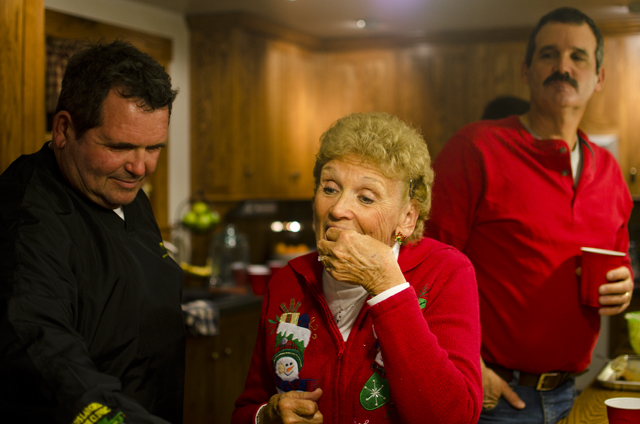 Grandma Eating at Christmas